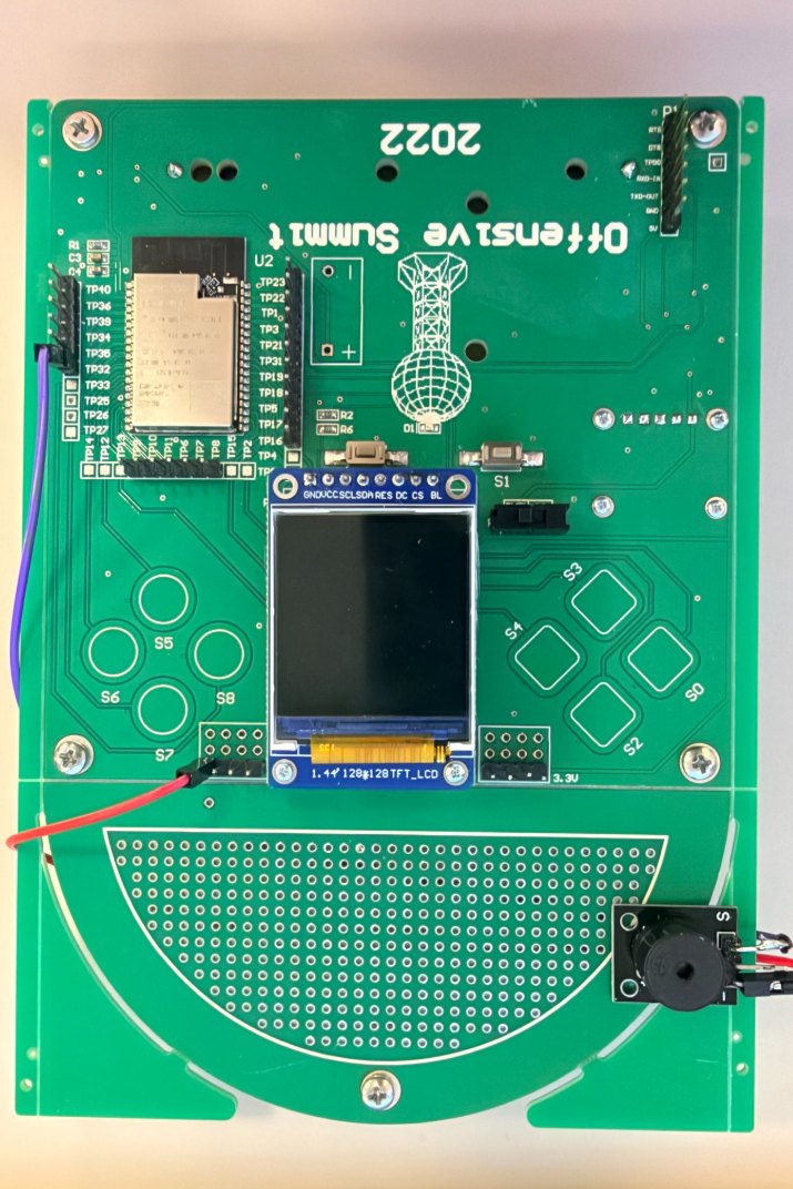 The Cisco Offensive Summit 2022 ESP32 badge that runs Reflex Console